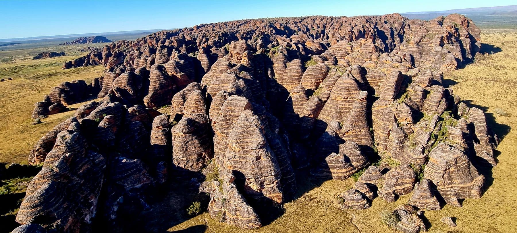 The beehive domes of the Bungle Bungles in Purnululu National Park from the air