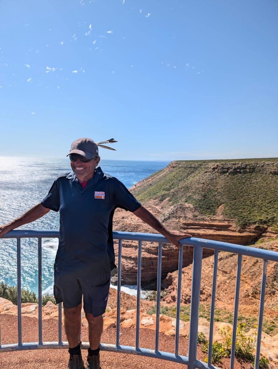 KST guide enjoying the stunning Kalbarri coastal cliffs